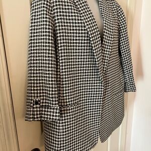 Anne Klein XL Over-Sized Black and White Houndstooth Blazer